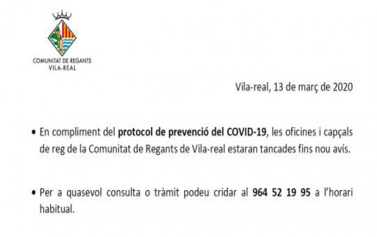 Protocol de prevenció del COVID-19